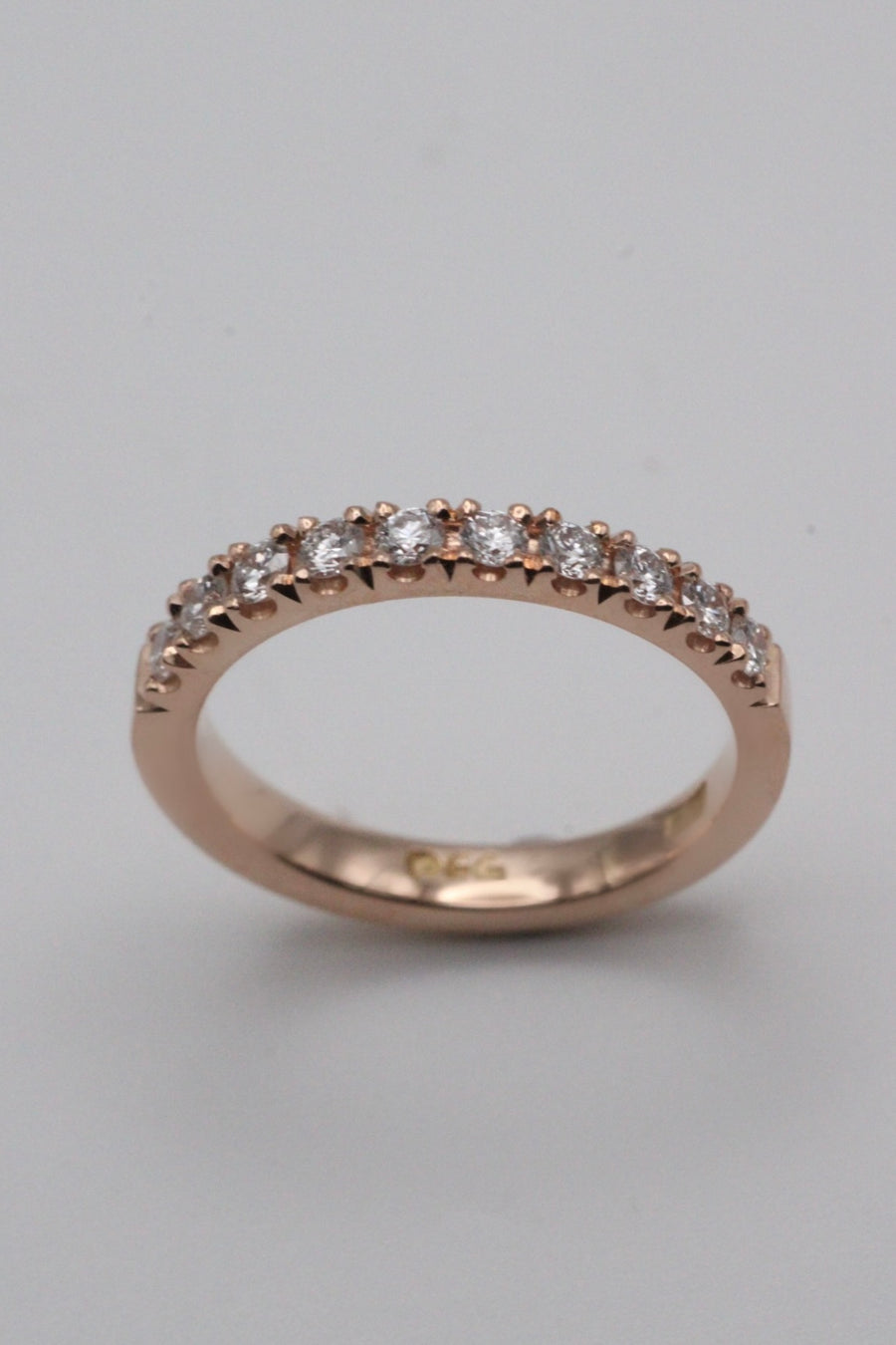 18ct Rose Gold Castille Set Diamond Ring