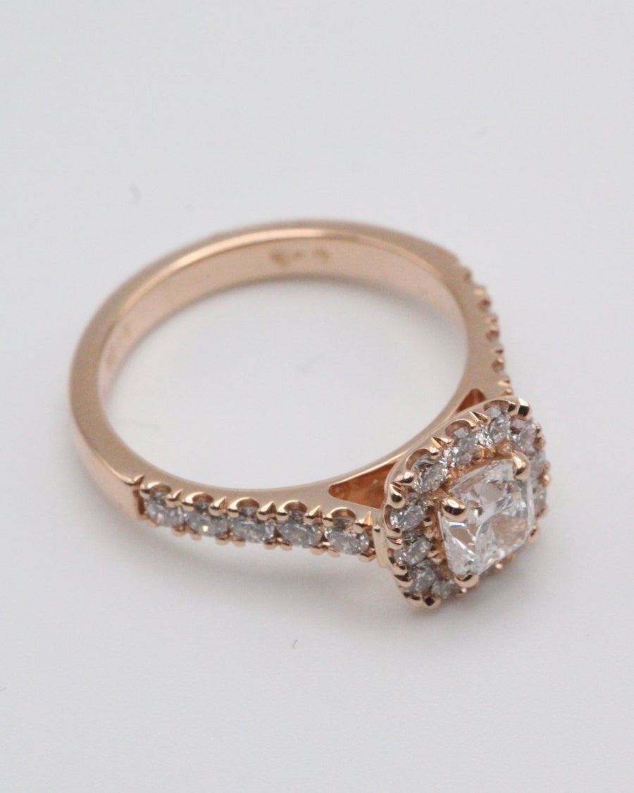 Cushion Diamond Halo Ring