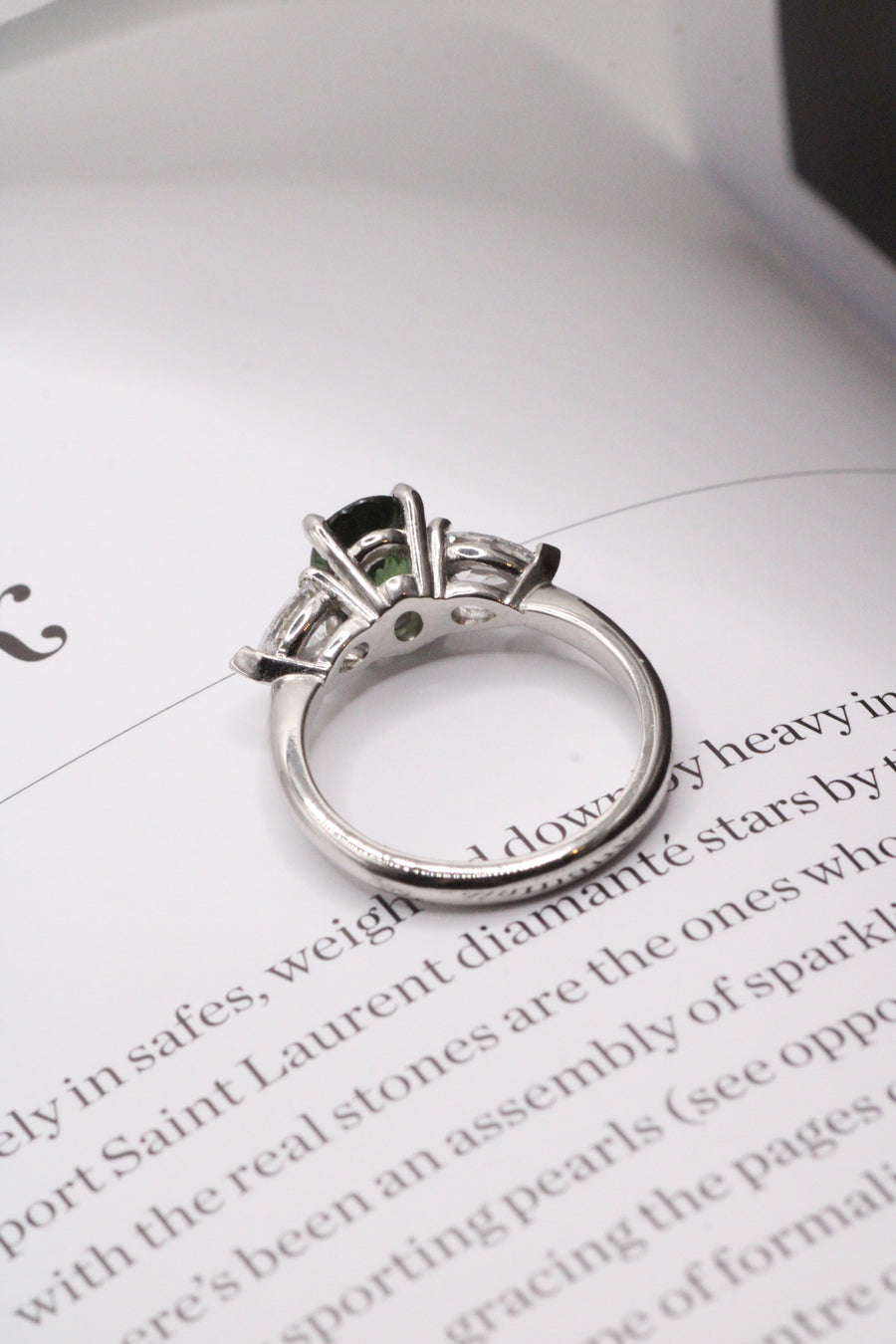 Oval Green Sapphire & Diamond Ring