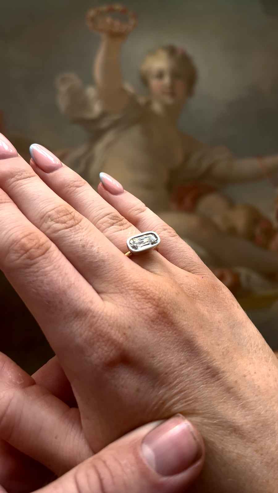 Cushion Scissors Cut Diamond Ring