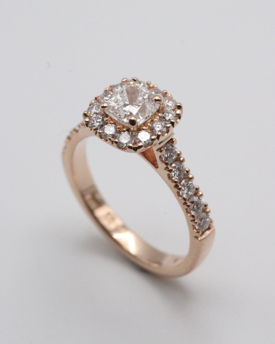 Cushion Diamond Halo Ring