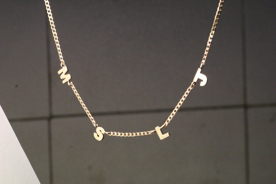 Modern Gold Initial Necklace