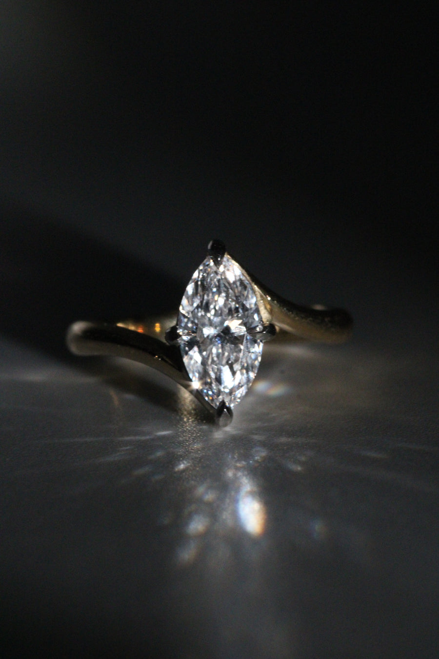 Twist Marquise Diamond Ring