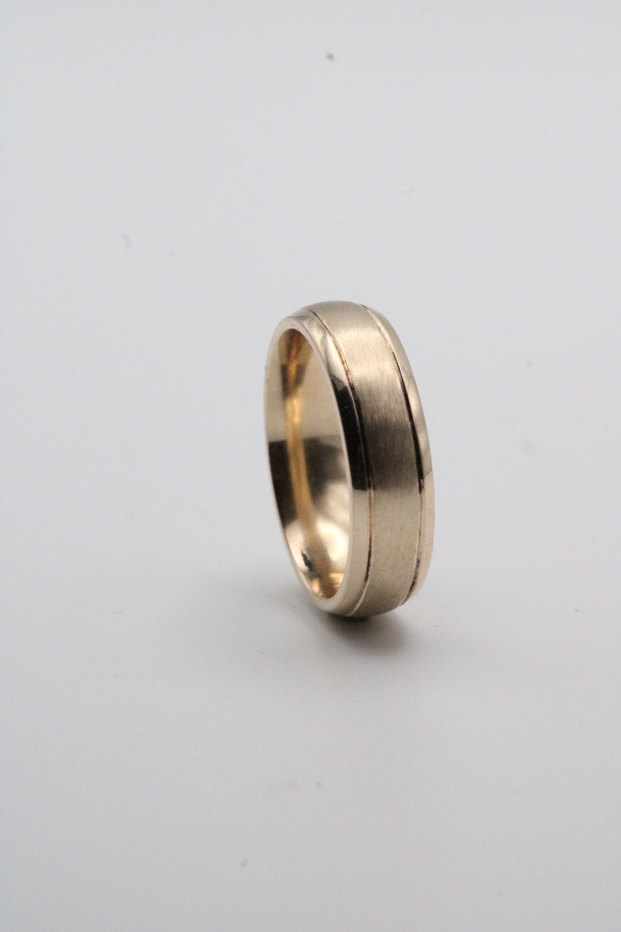 Gold Double Line Matte Finish Ring