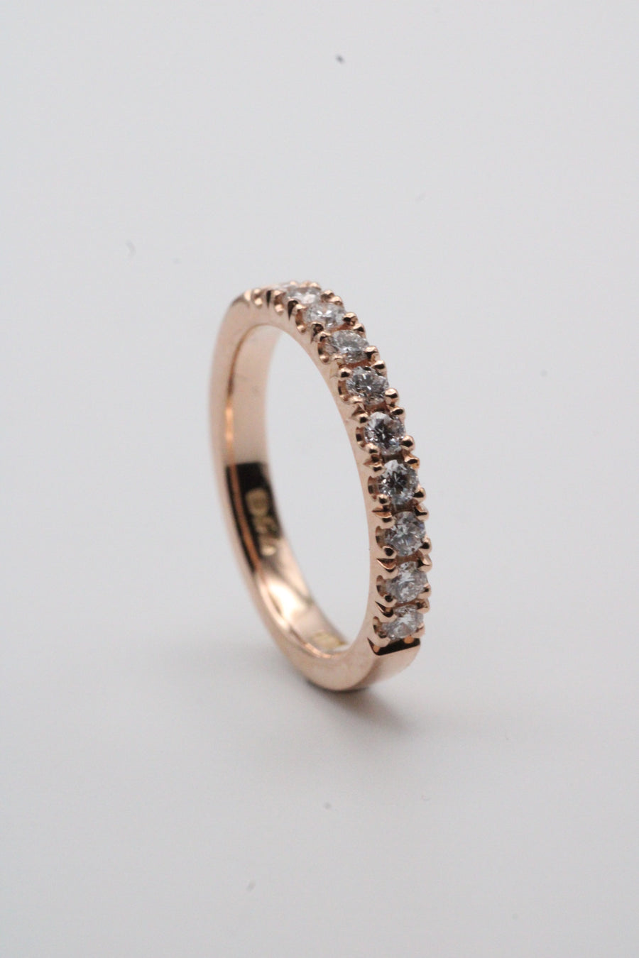 18ct Rose Gold Castille Set Diamond Ring