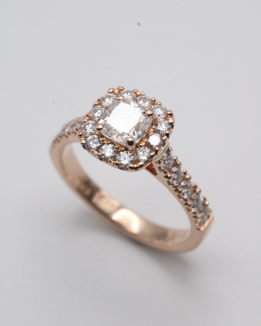 Cushion Diamond Halo Ring
