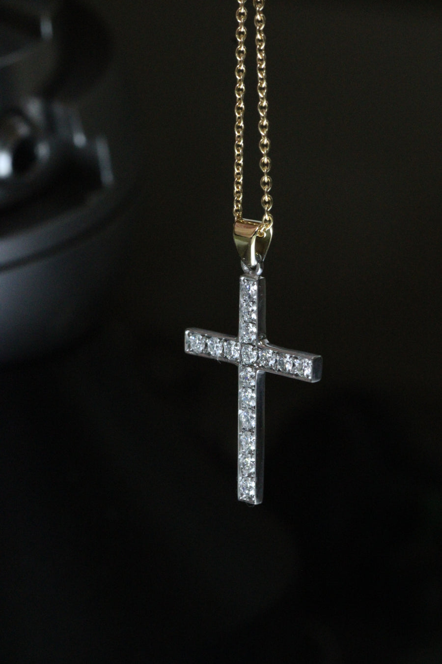 Diamond Set Cross & Chain