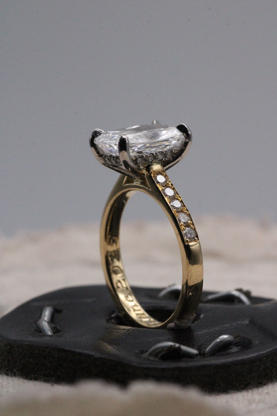 Elongated Cushion Diamond Ring