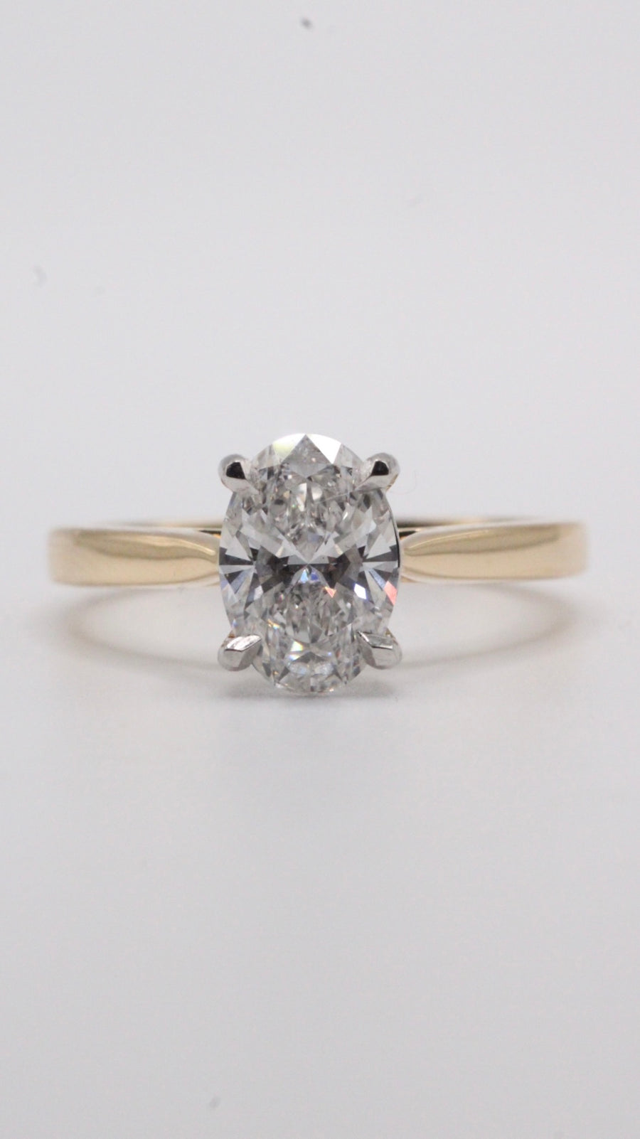 Oval Diamond Solitaire Ring