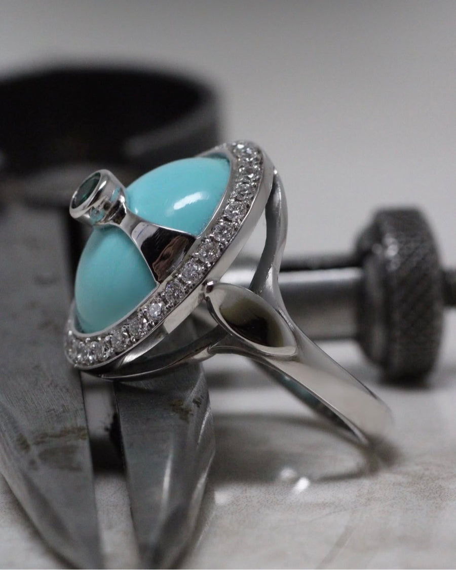 Turquoise & Diamond Ring