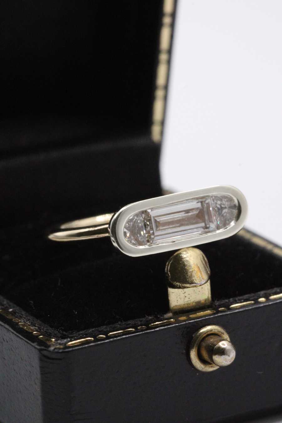 Baguette & Half Moon Diamond Ring