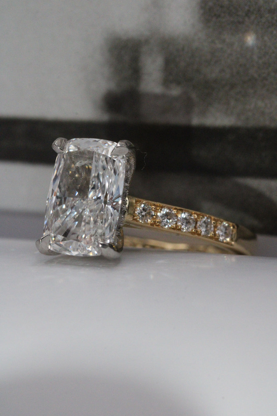 Elongated Cushion Diamond Ring