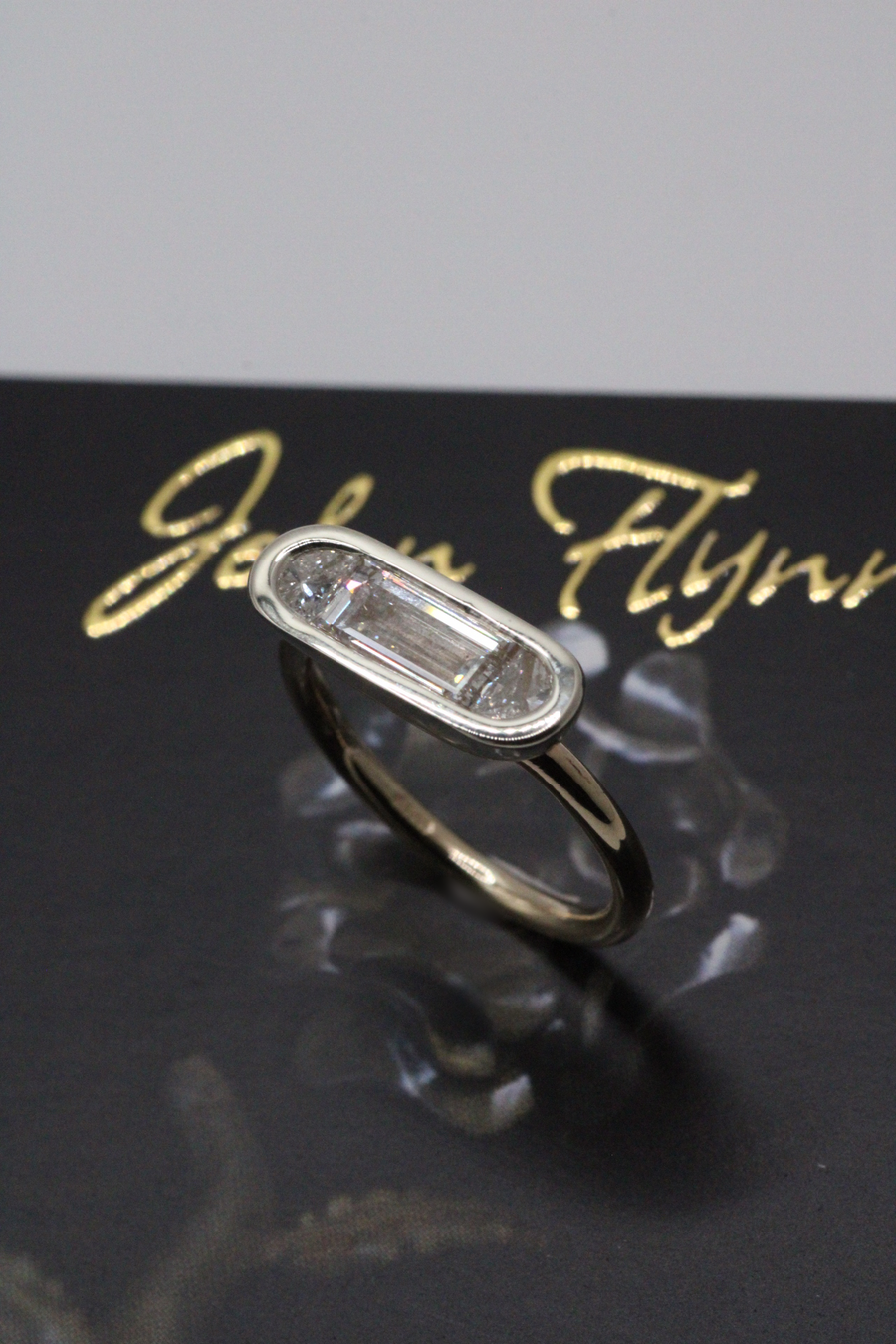 Baguette & Half Moon Diamond Ring