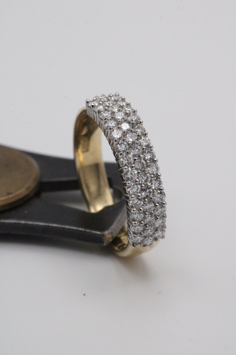 Three Row Claw Set Diamond Band