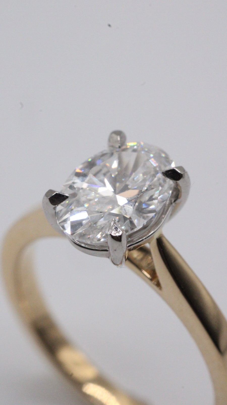 Oval Diamond Solitaire Ring