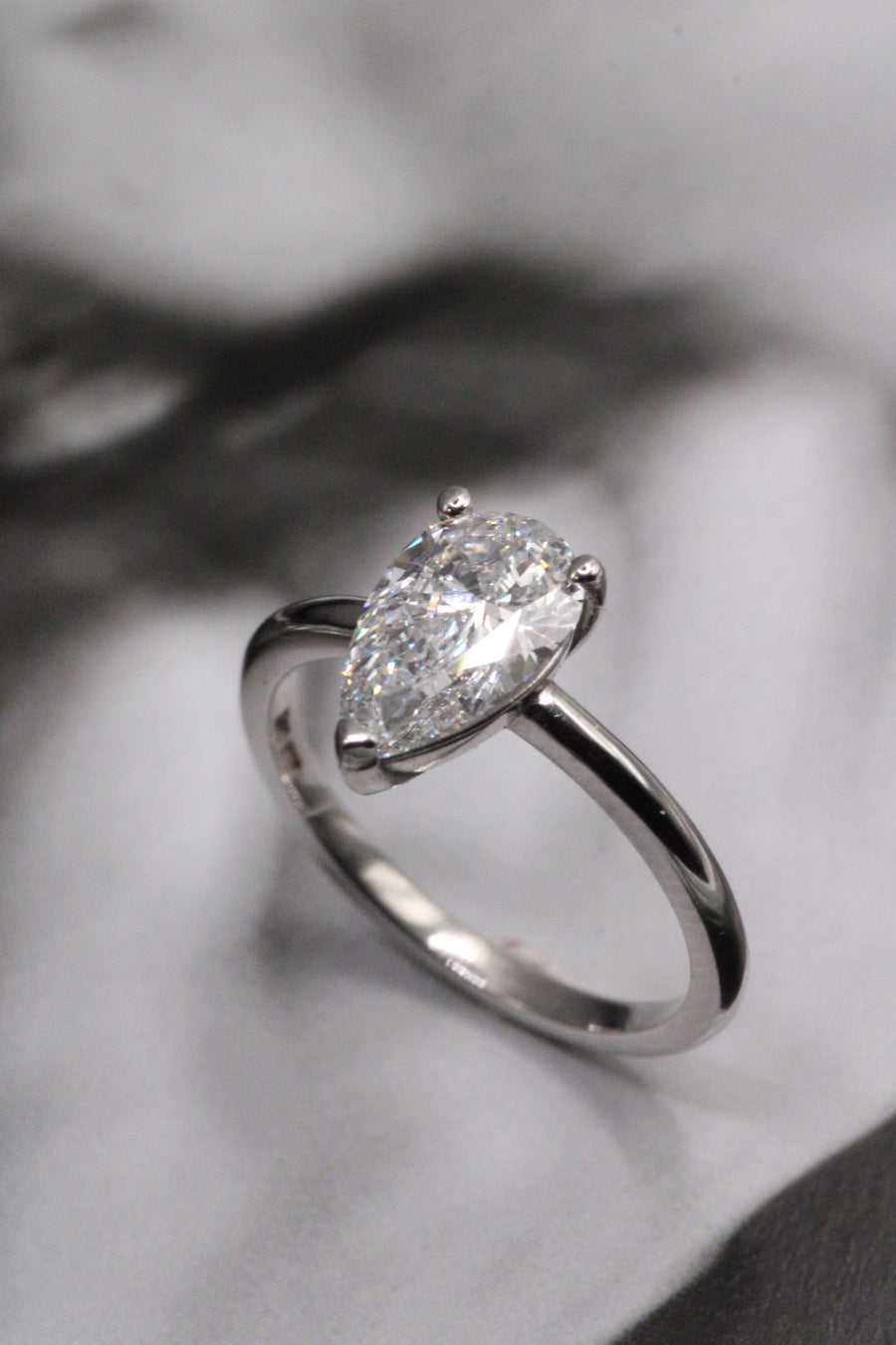 Pear Diamond Solitaire Ring