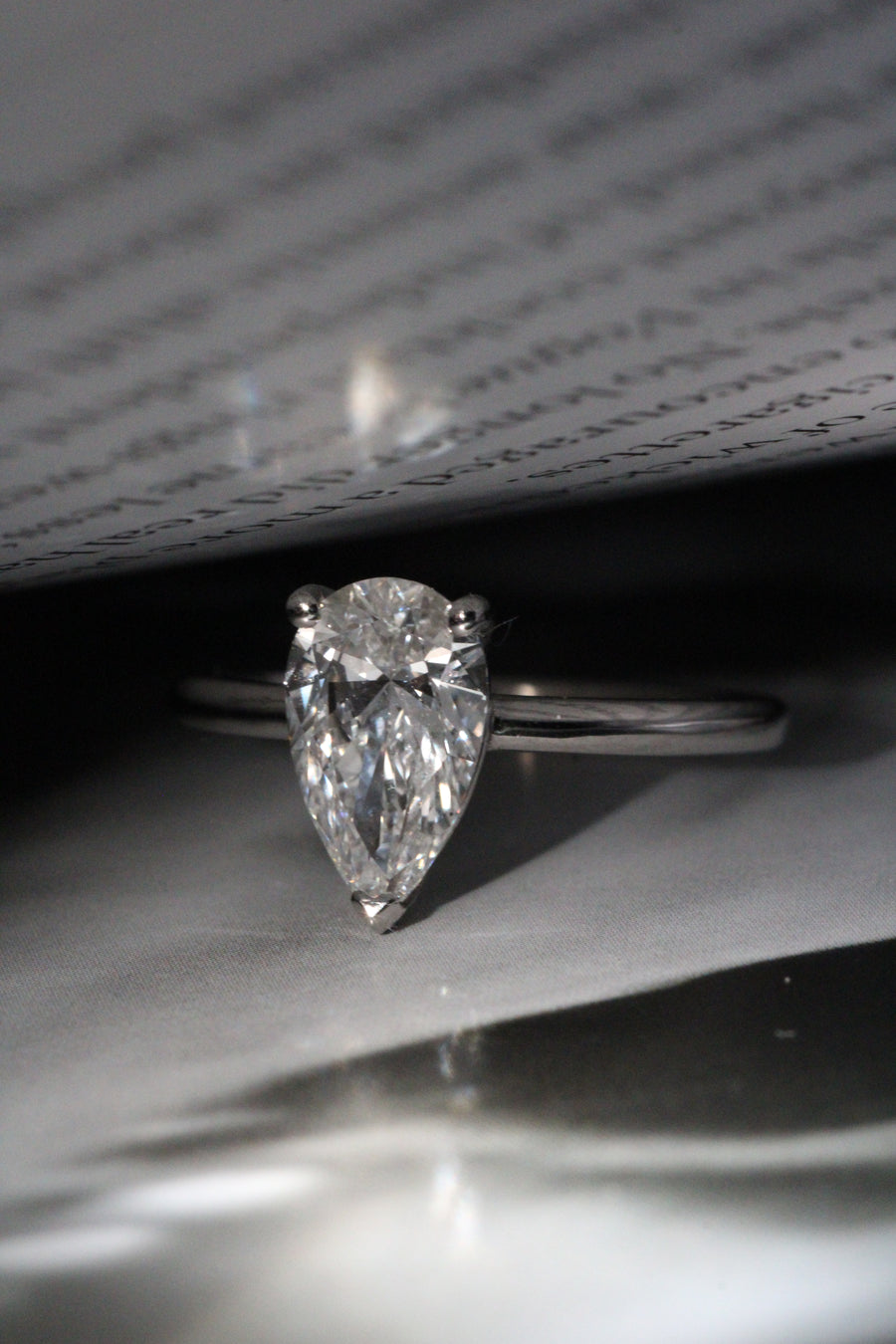 Pear Diamond Solitaire Ring