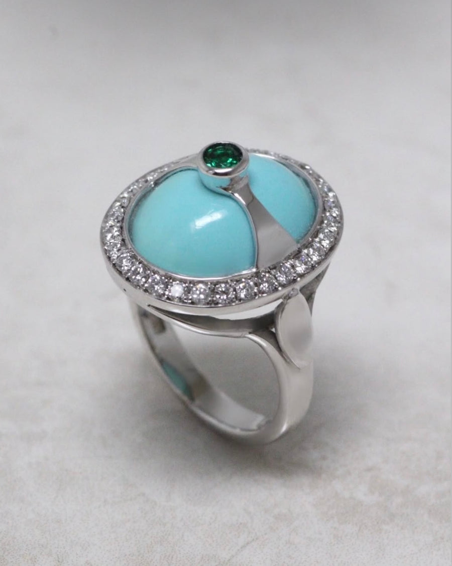 Turquoise & Diamond Ring