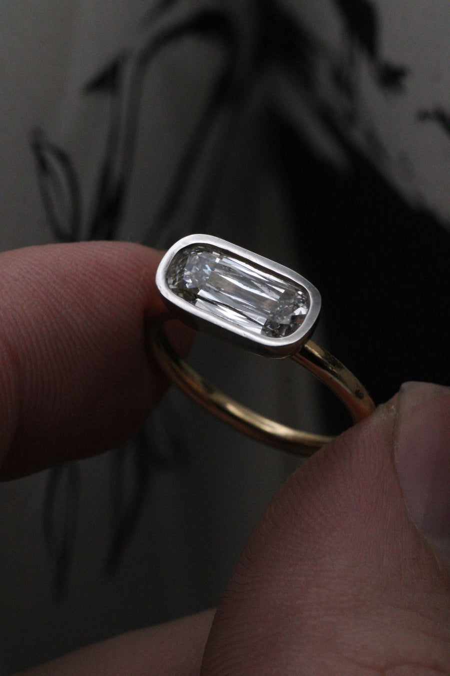 Cushion Scissors Cut Diamond Ring