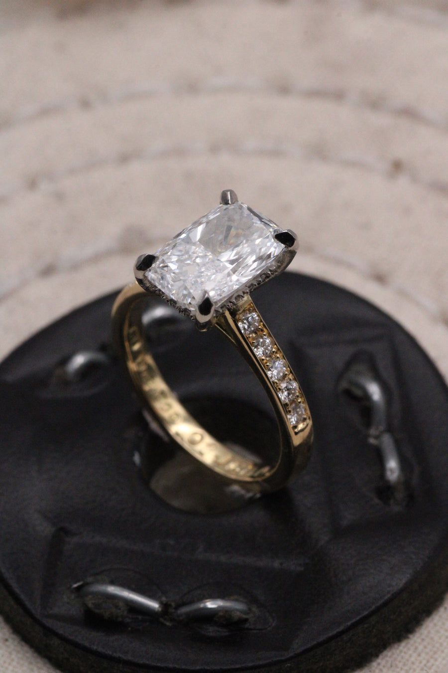 Elongated Cushion Diamond Ring