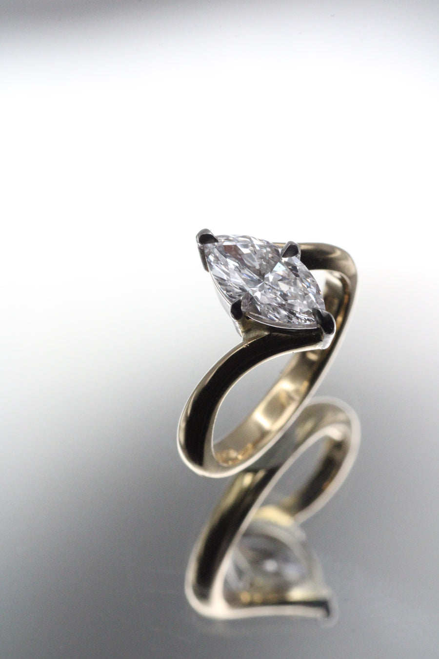 Twist Marquise Diamond Ring