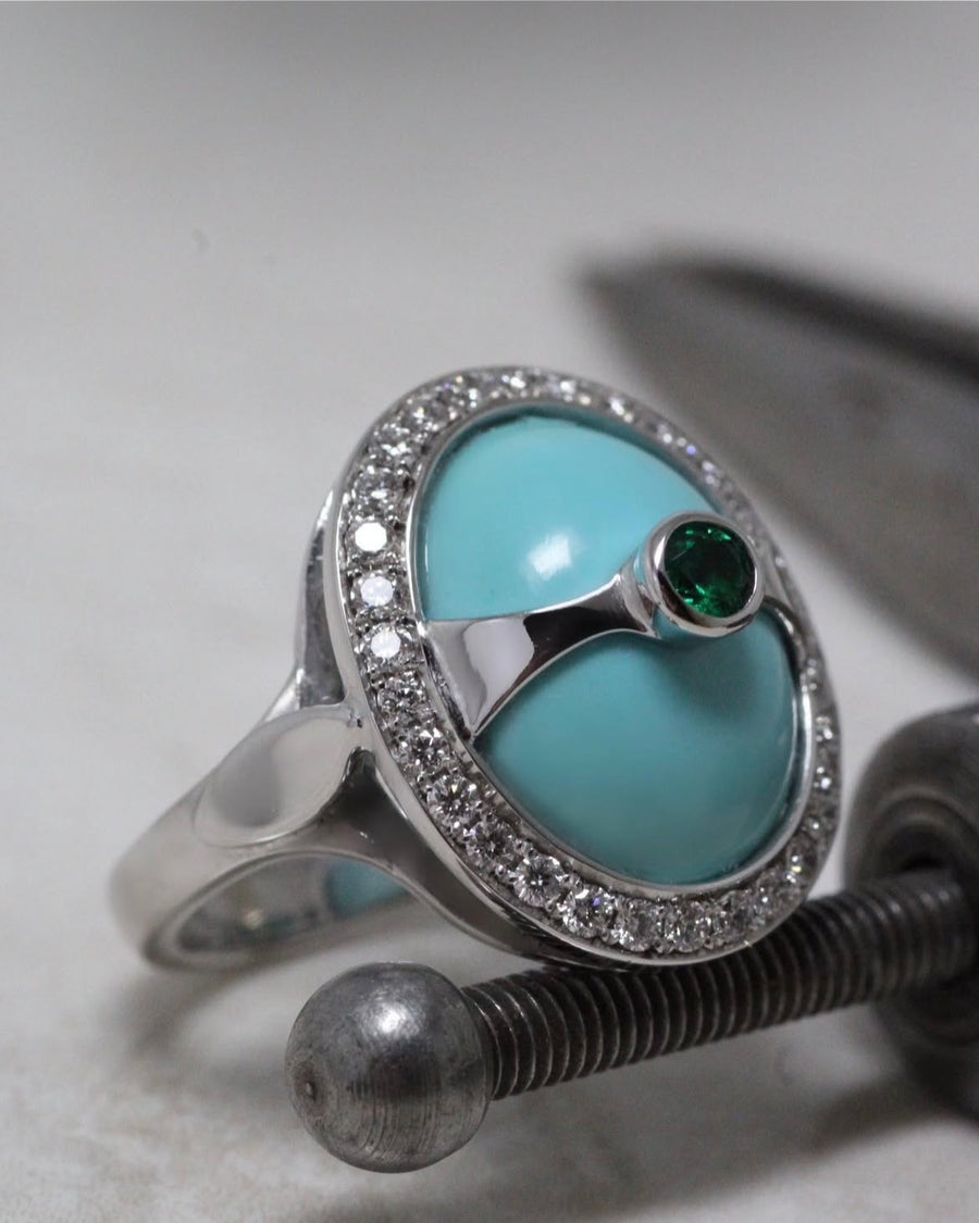 Turquoise & Diamond Ring