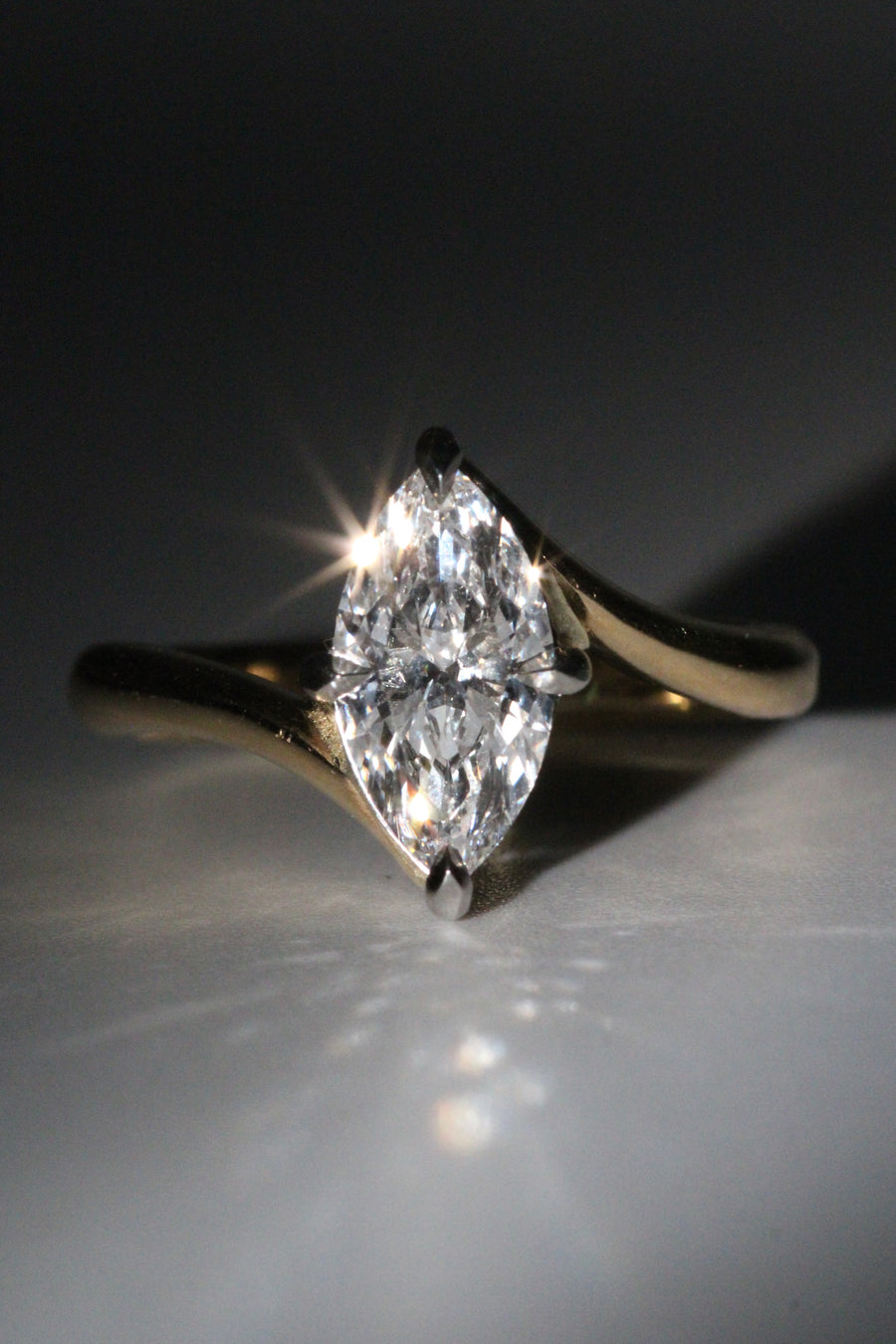Twist Marquise Diamond Ring