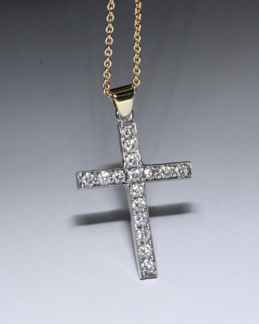 Diamond Set Cross & Chain