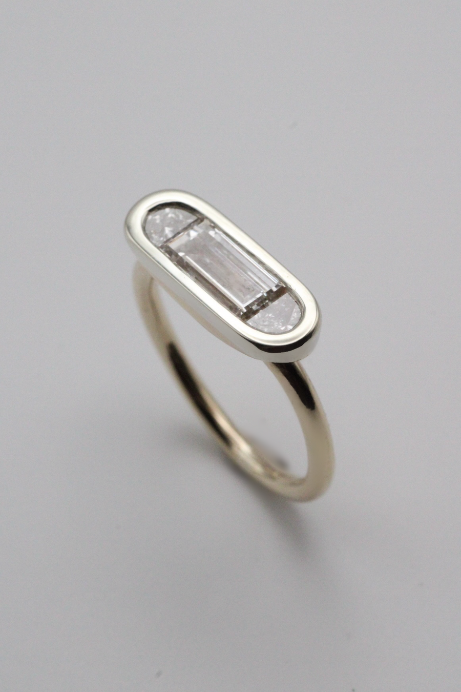 Baguette & Half Moon Diamond Ring