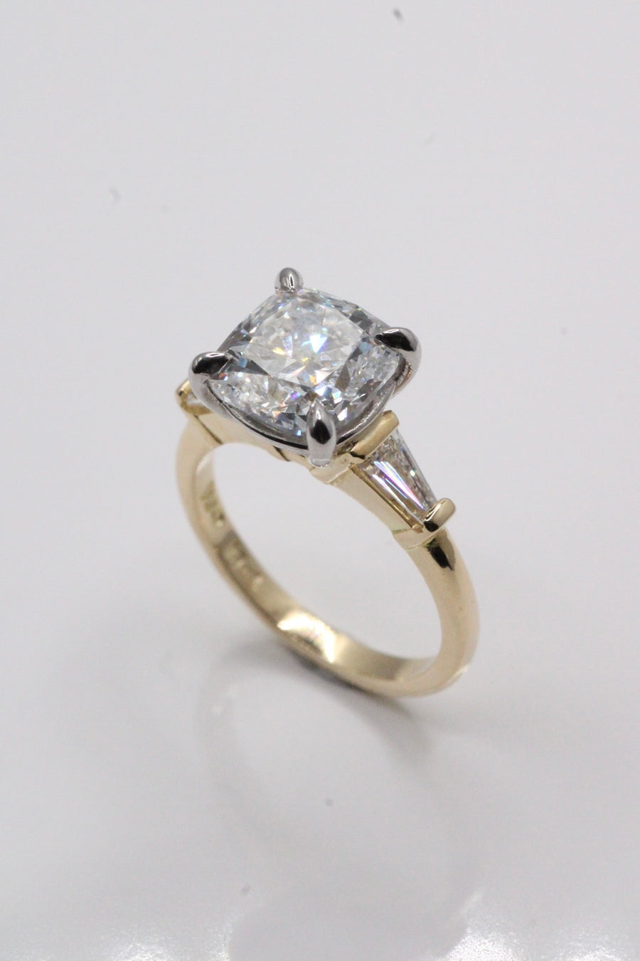 Cushion & Tapered Baguette Diamond Ring