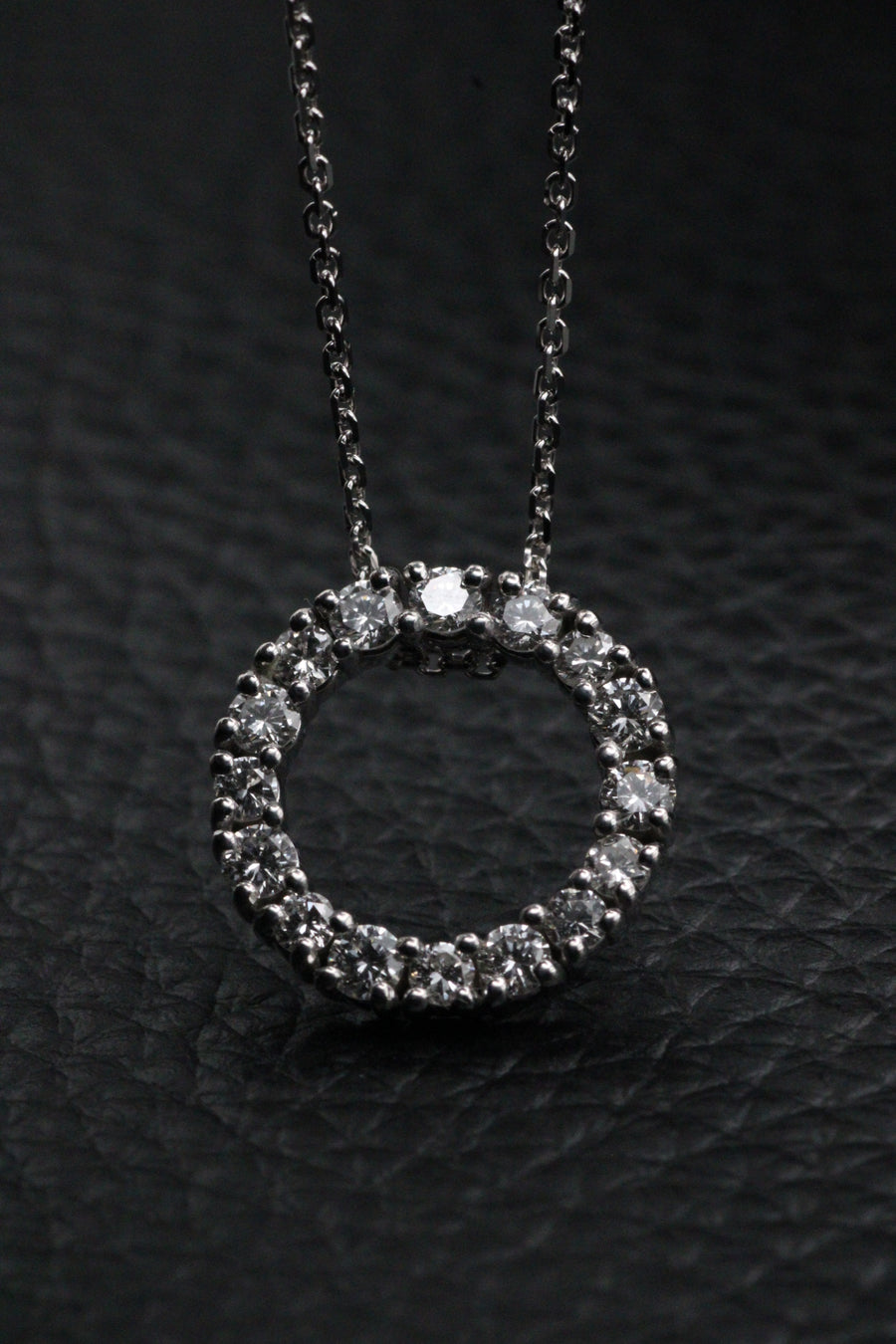 Round Diamond Halo Necklace