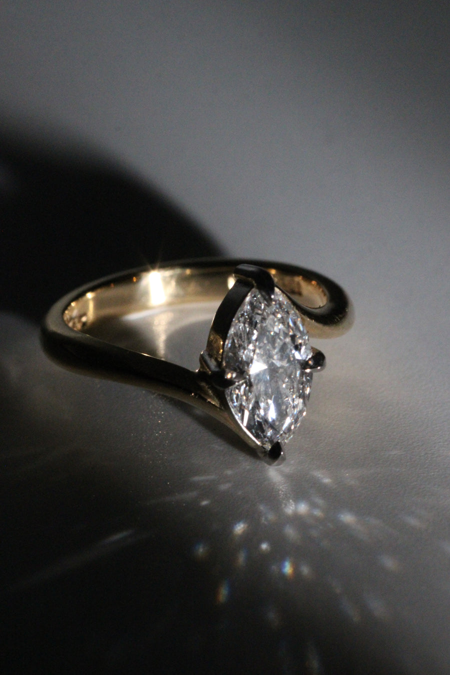 Twist Marquise Diamond Ring