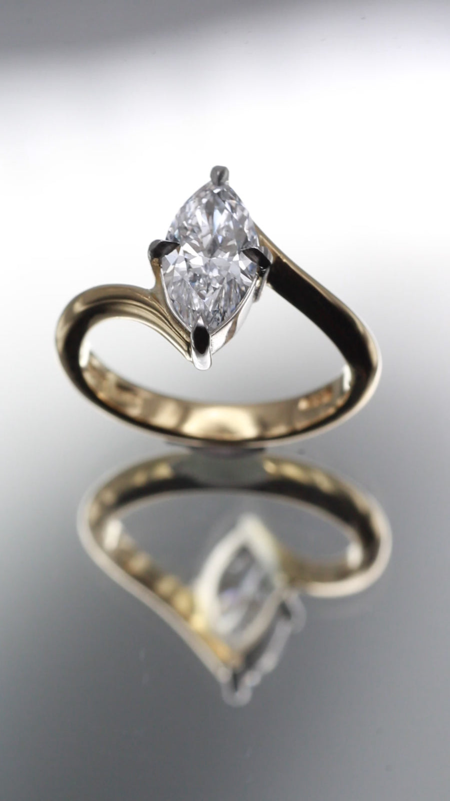 Twist Marquise Diamond Ring