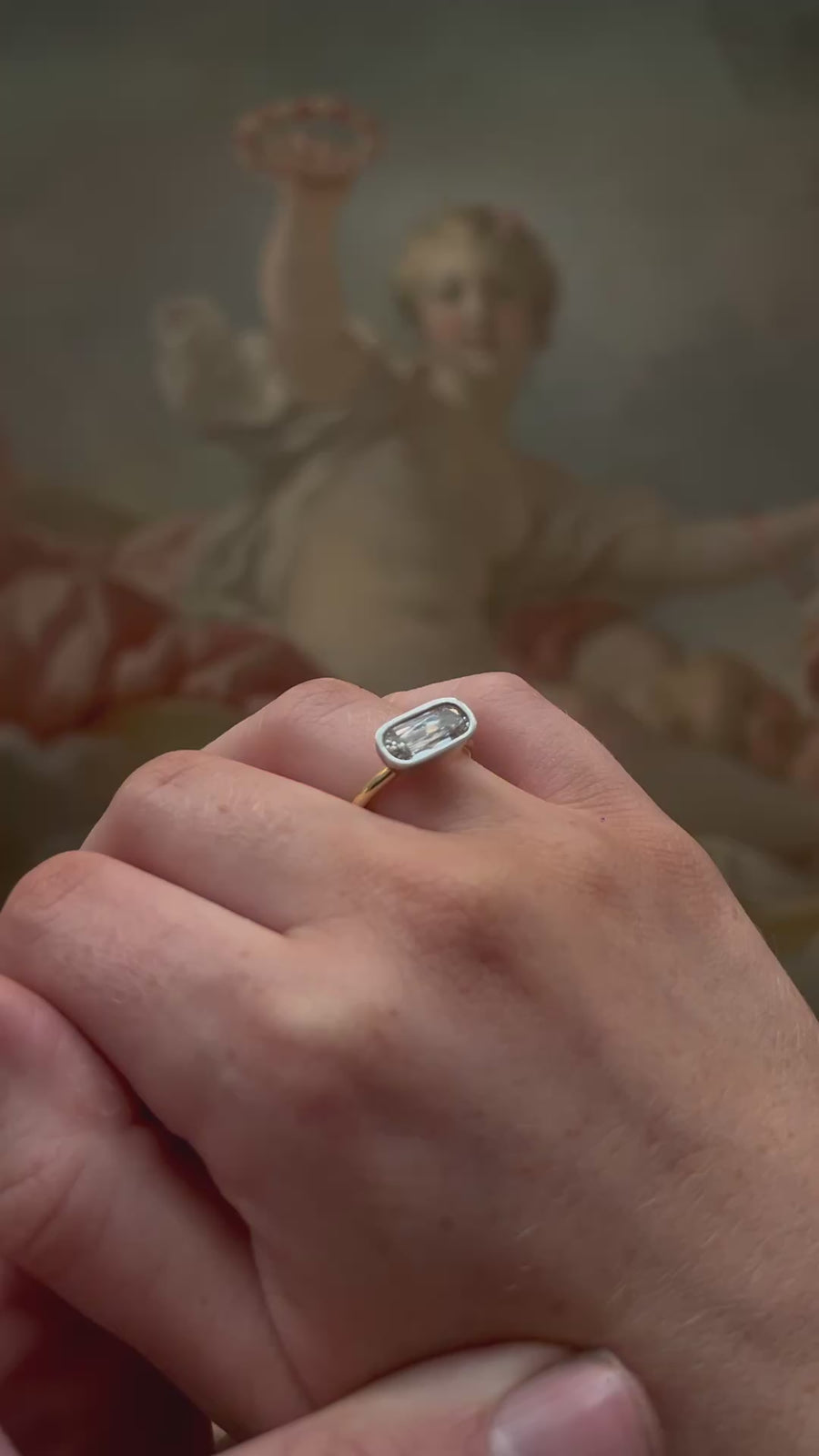 Cushion Scissors Cut Diamond Ring