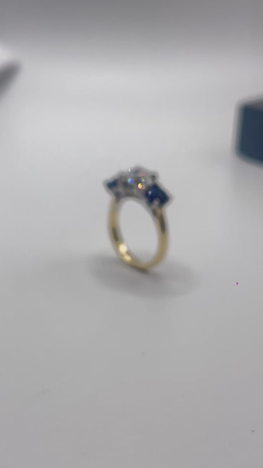 Sapphire & Diamond Trilogy Ring