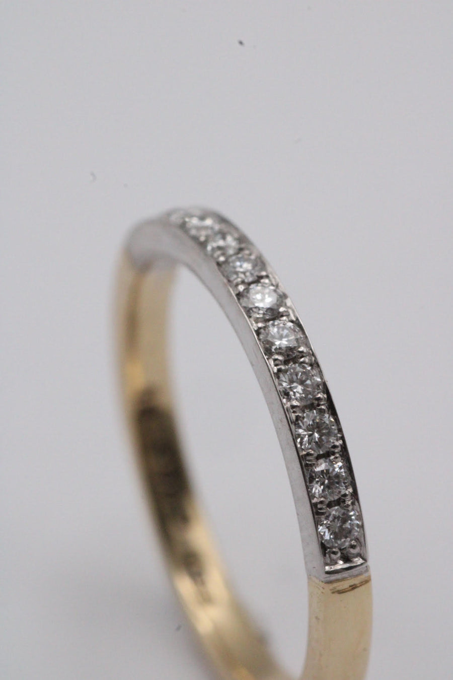 18ct Gold Two Tone Pave Set Diamond Ring
