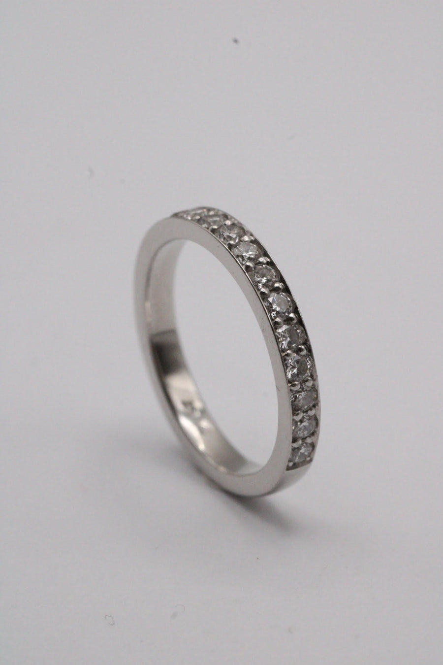 Platinum Wide Pave Set Diamond Ring
