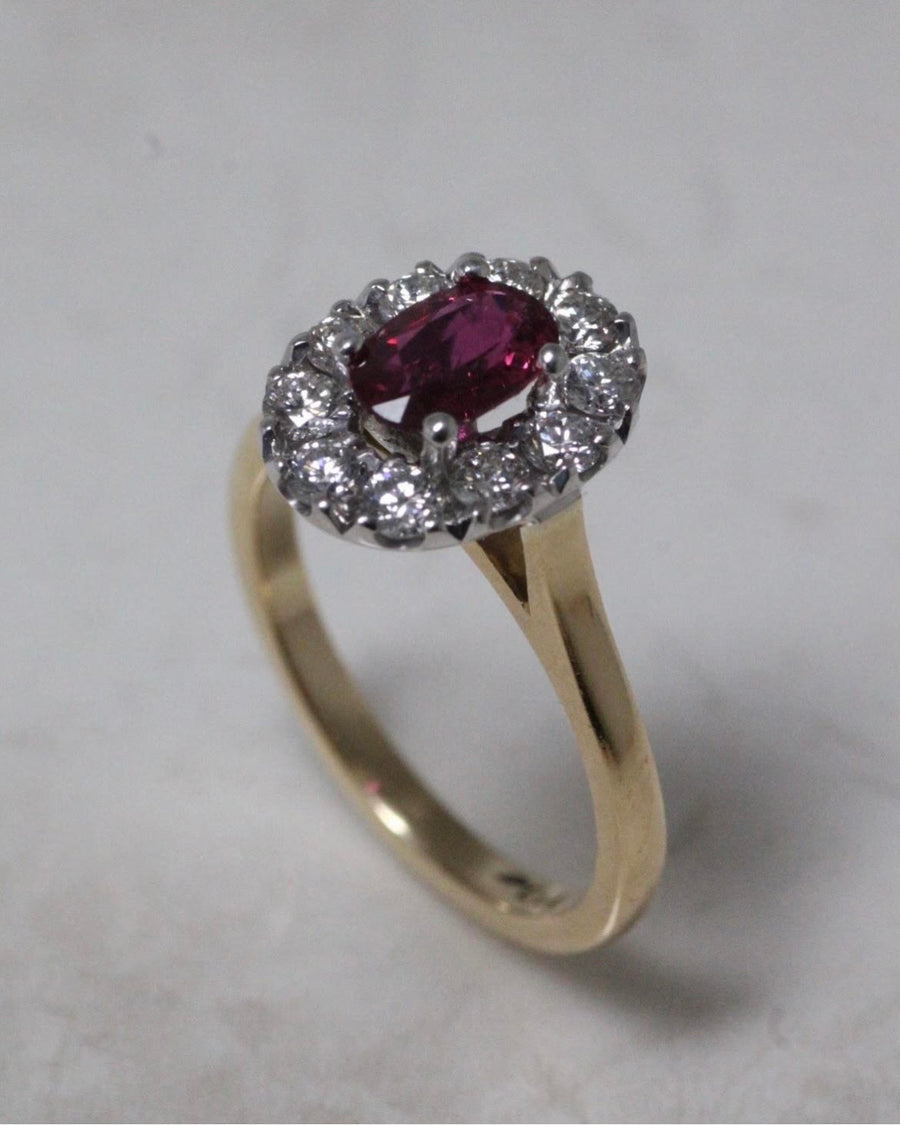 Ruby & Diamond Halo Ring