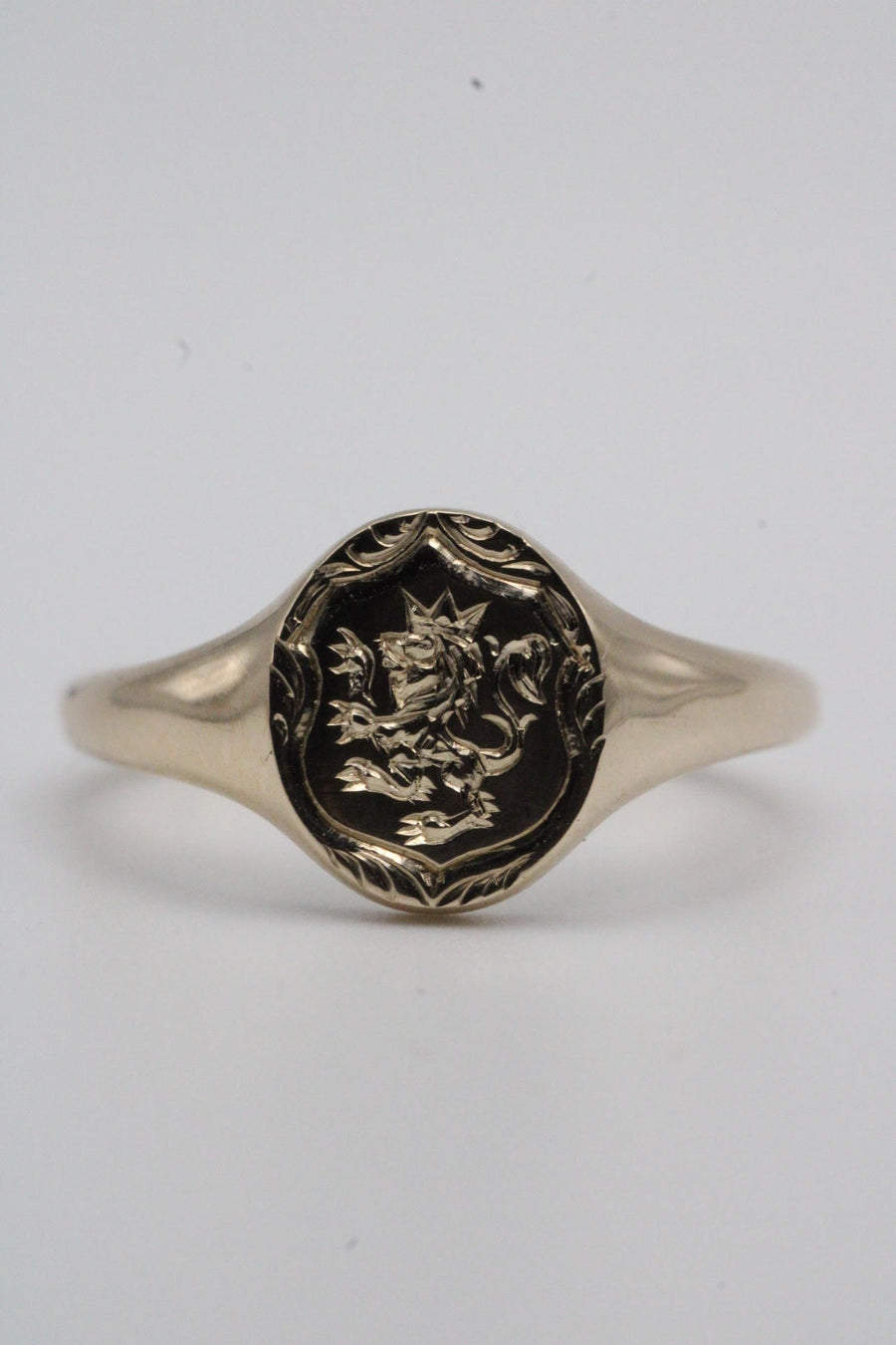 Dainty Engraved Signet Ring