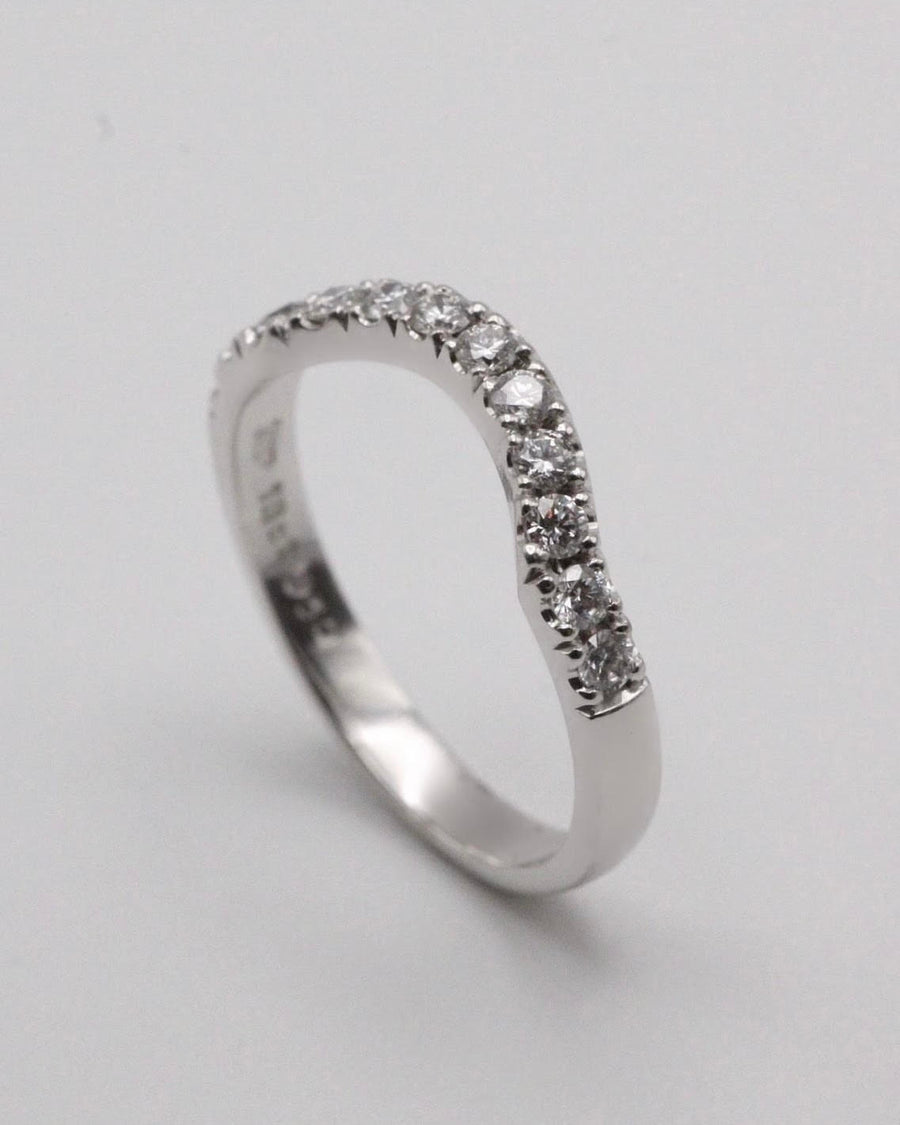Platinum Castille Set Shaped Diamond Ring
