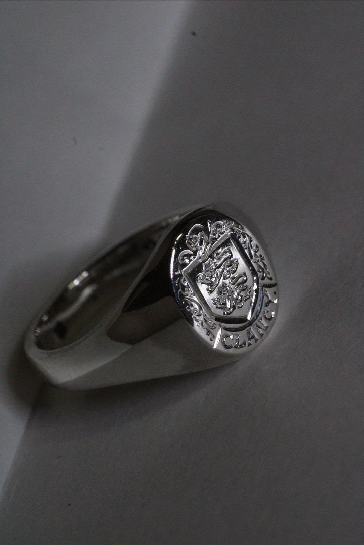Engraved Silver Signet Ring