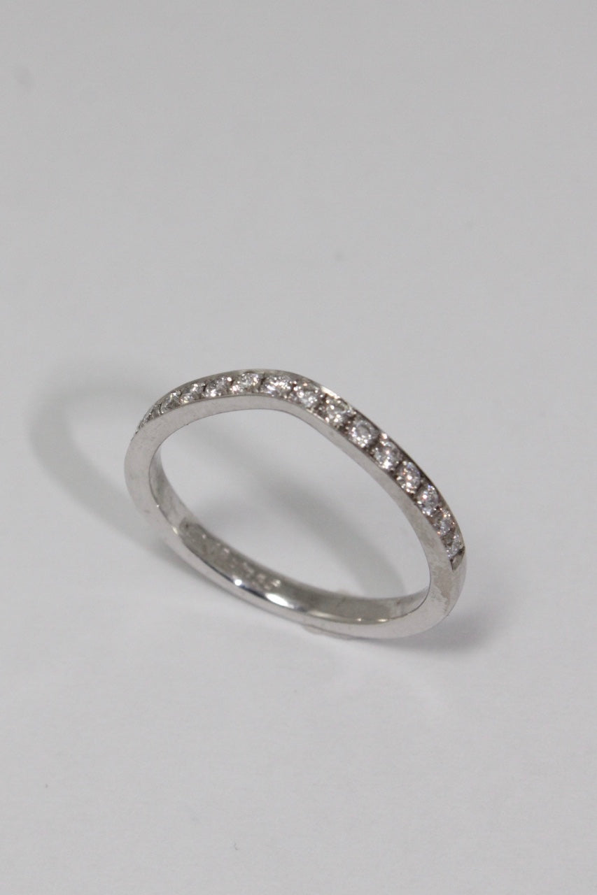 18ct White Gold Shaped Pave Set Diamond Ring