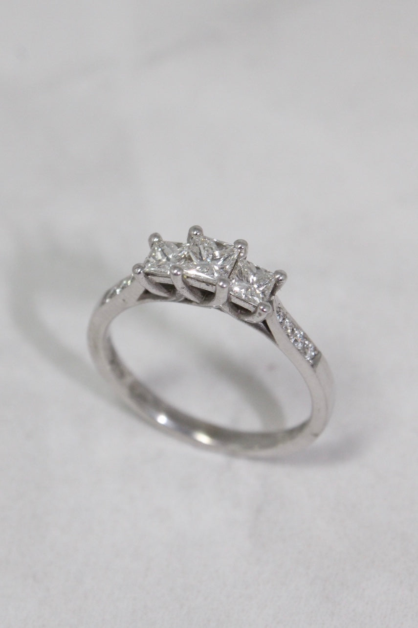 Princess Cut Trilogy Ring