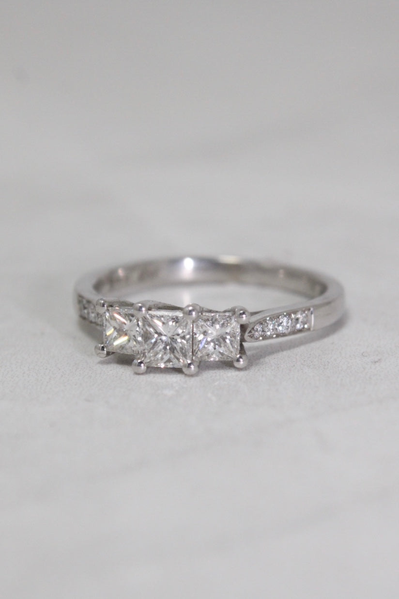 Princess Cut Trilogy Ring