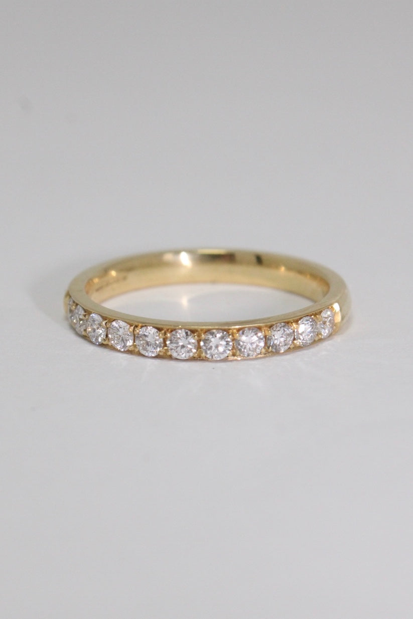 18ct Yellow Gold Pave Set Diamond Ring