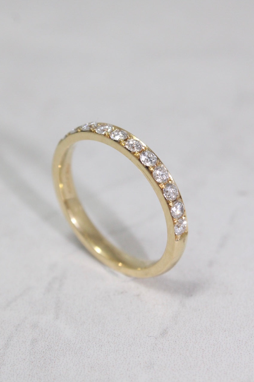 18ct Yellow Gold Pave Set Diamond Ring