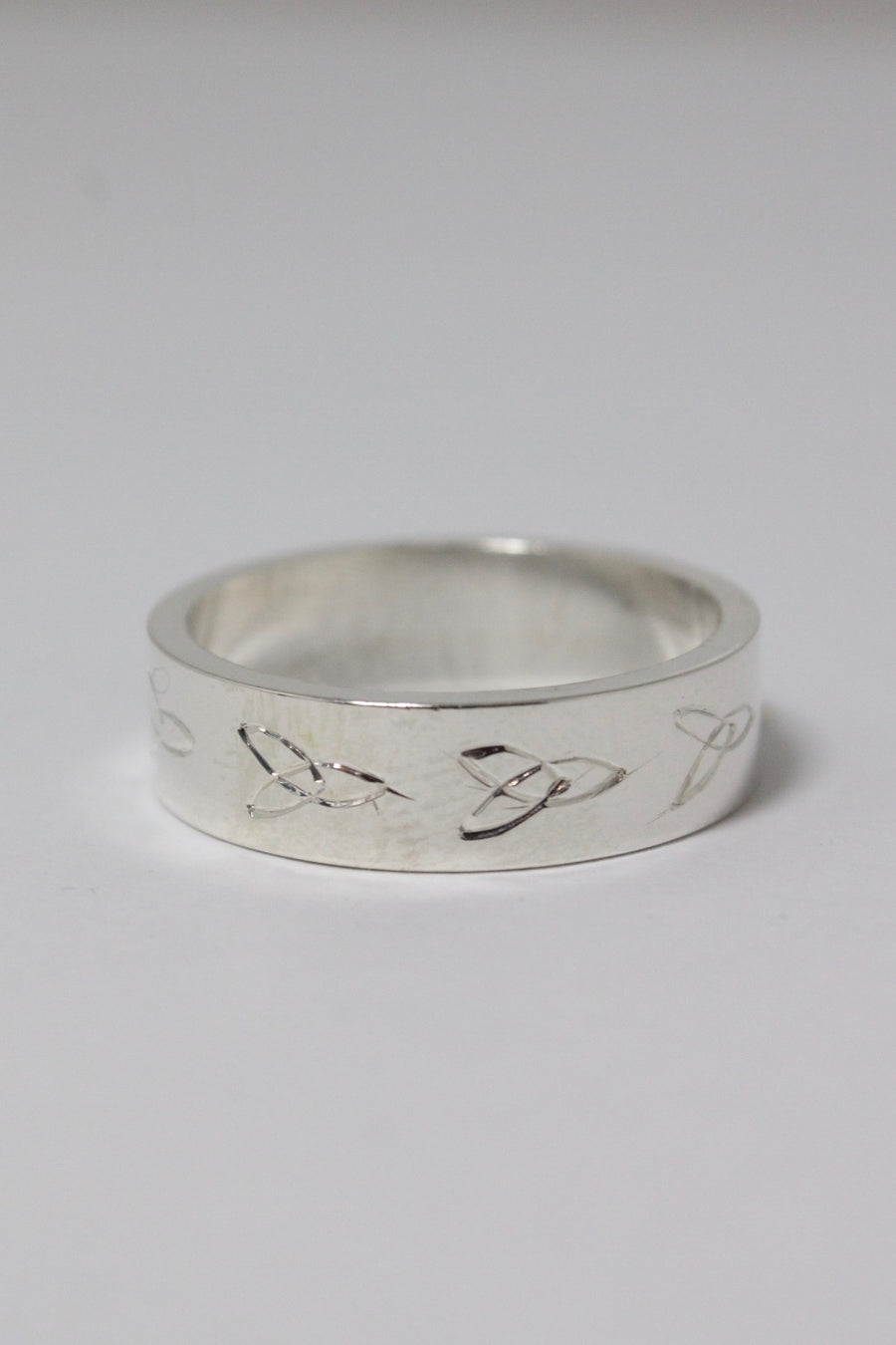 Silver Hand Engraved Design Ring