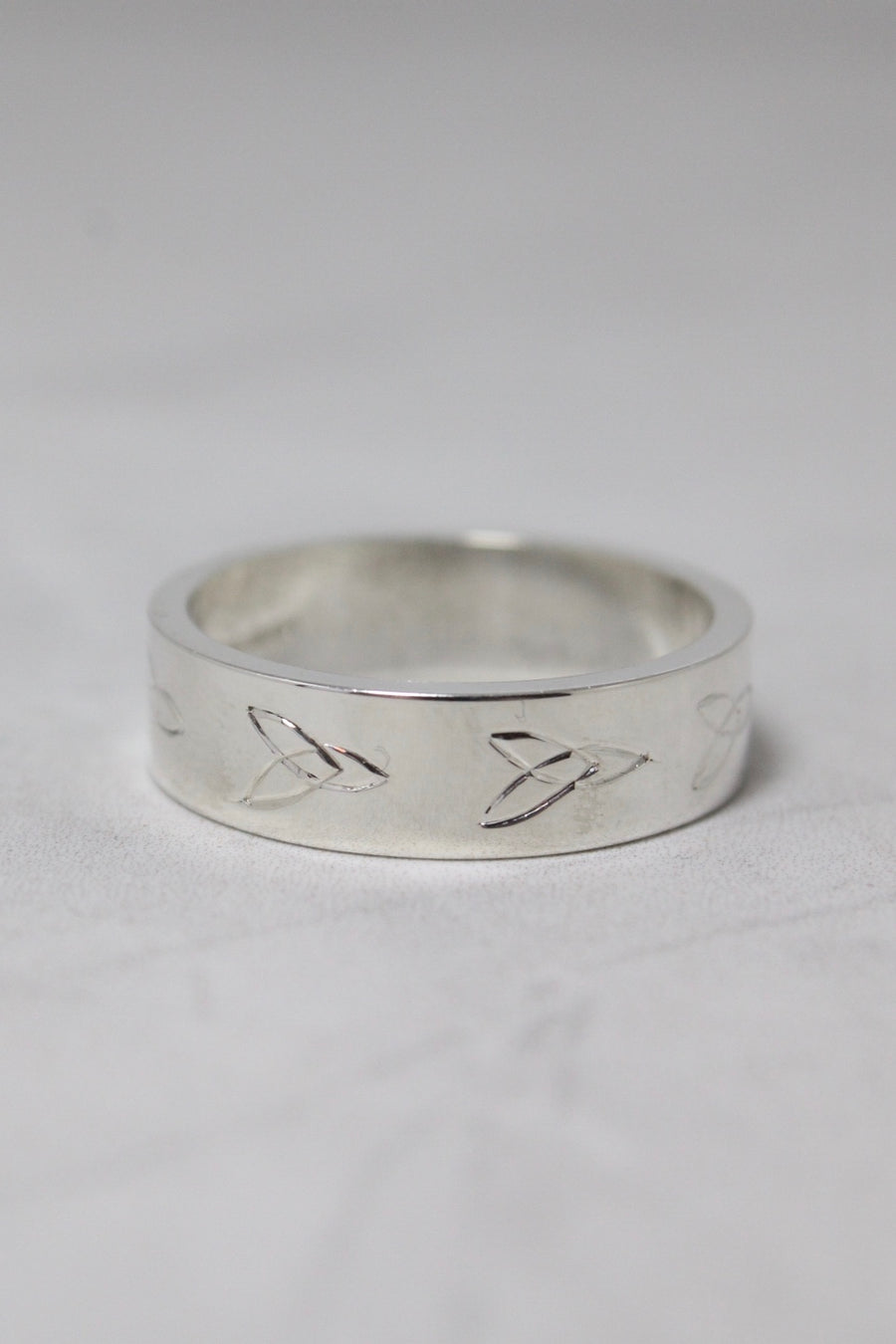 Silver Hand Engraved Design Ring