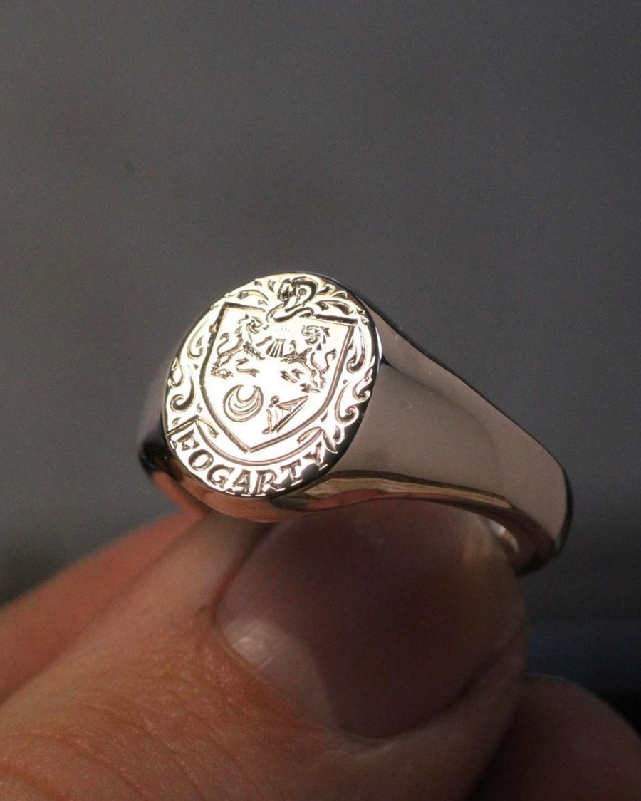 Engraved Silver Signet Ring